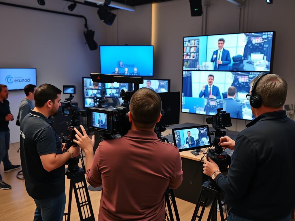 Zespół Simple Frame podczas produkcji kursu video dla firm